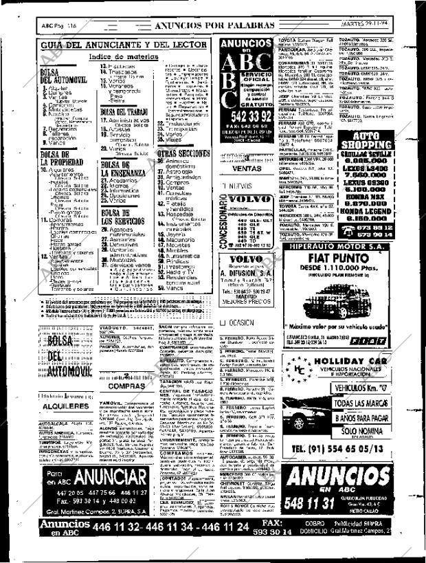 ABC MADRID 29-11-1994 página 116