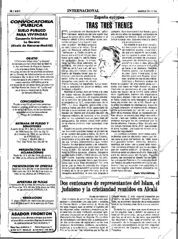 ABC MADRID 29-11-1994 página 38