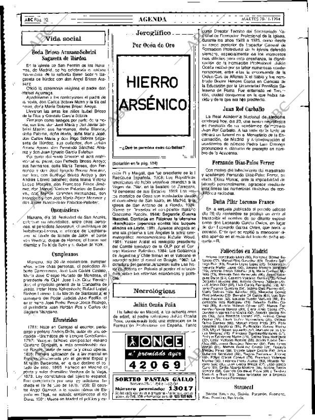 ABC MADRID 29-11-1994 página 92