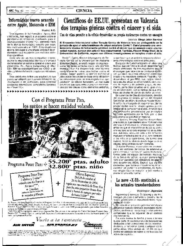 ABC MADRID 30-11-1994 página 62