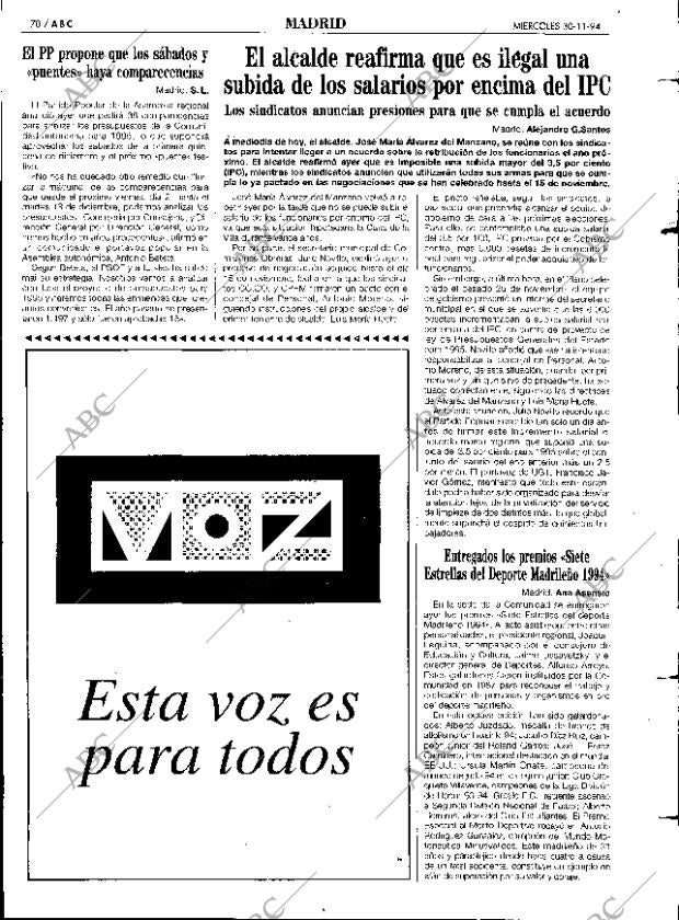 ABC MADRID 30-11-1994 página 70