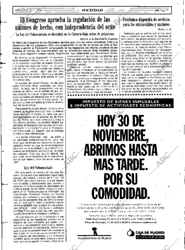 ABC MADRID 30-11-1994 página 77