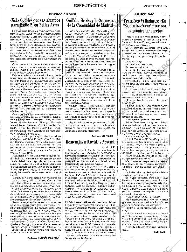 ABC MADRID 30-11-1994 página 92