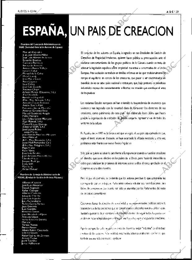 ABC MADRID 01-12-1994 página 39