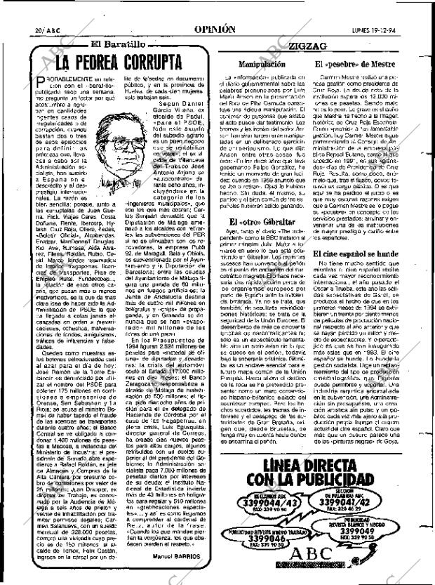 ABC MADRID 19-12-1994 página 20