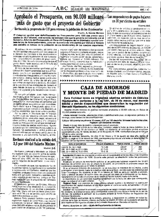 ABC MADRID 28-12-1994 página 43