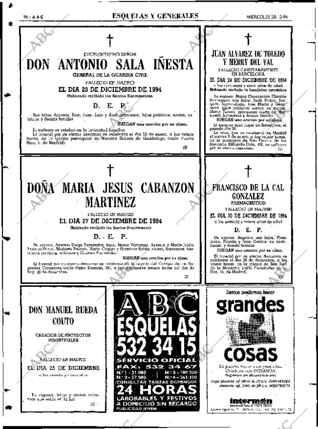 ABC MADRID 28-12-1994 página 96