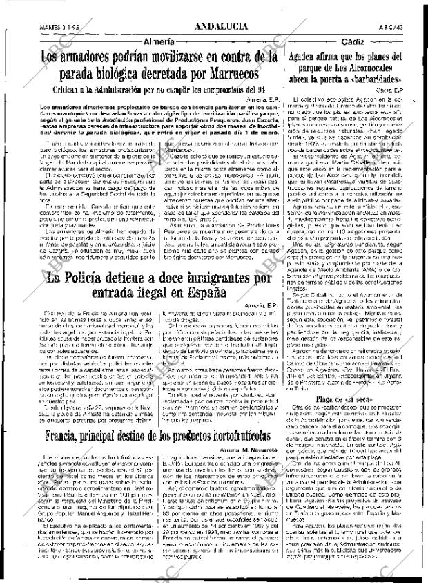 ABC SEVILLA 03-01-1995 página 43