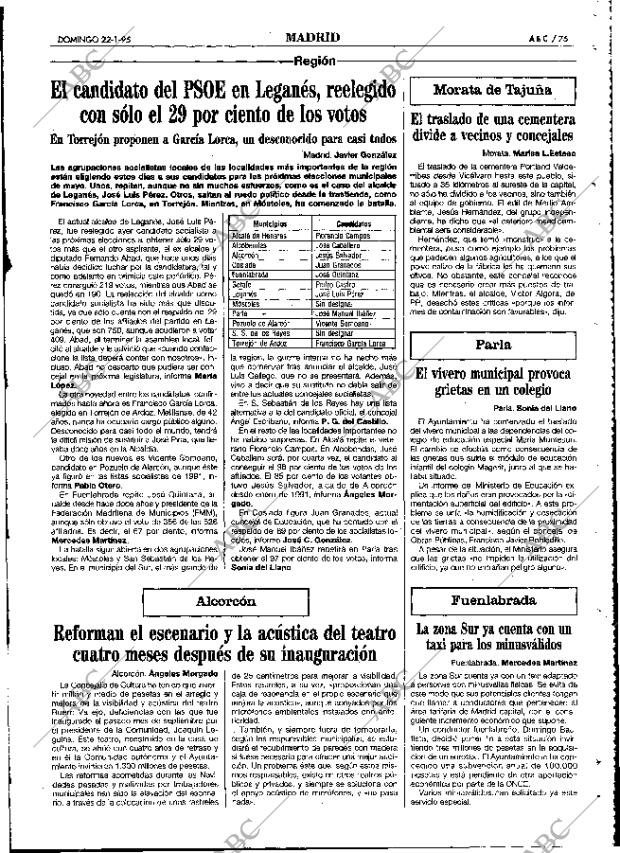 ABC MADRID 22-01-1995 página 75