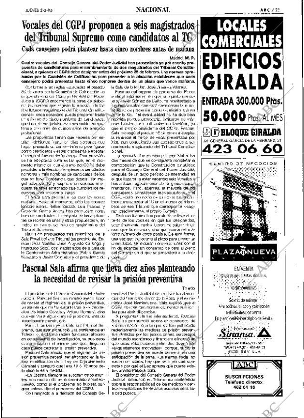 ABC SEVILLA 02-02-1995 página 23