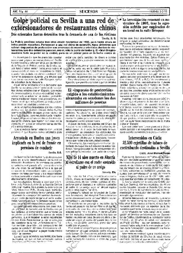 ABC SEVILLA 03-02-1995 página 44