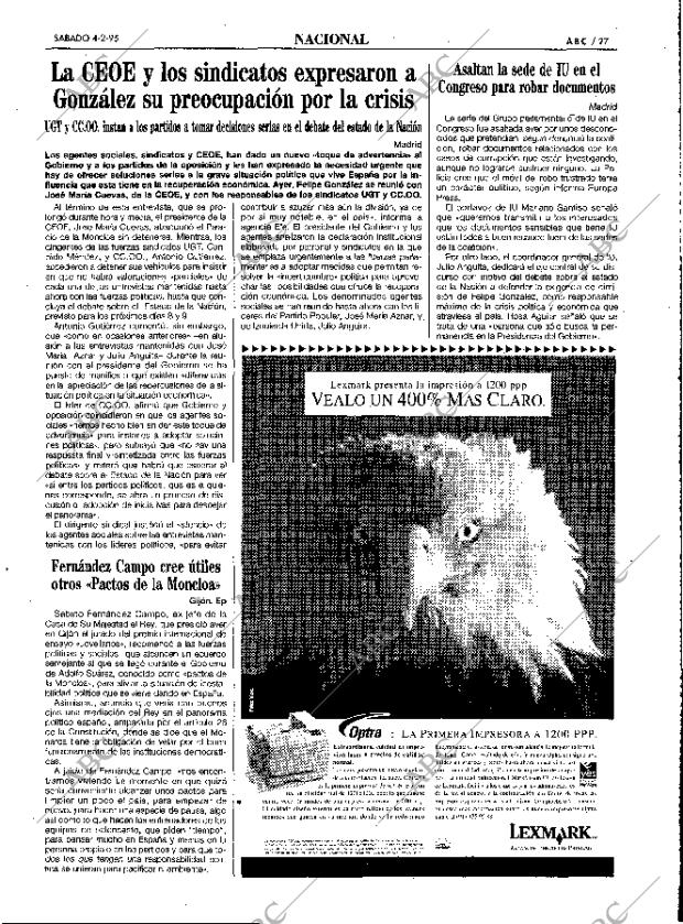 ABC MADRID 04-02-1995 página 27