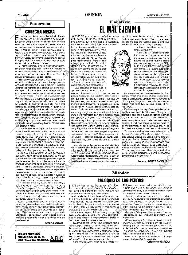 ABC MADRID 15-02-1995 página 20