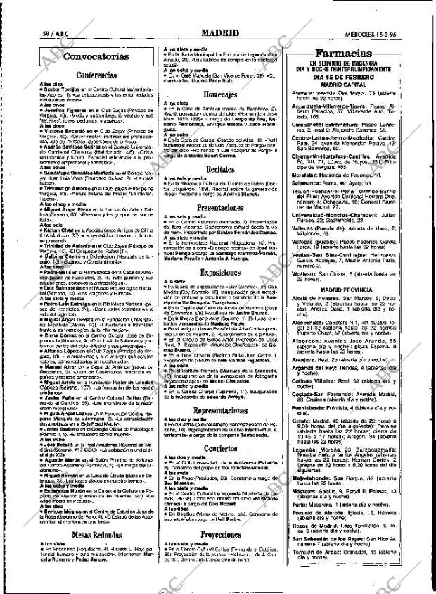 ABC MADRID 15-02-1995 página 58