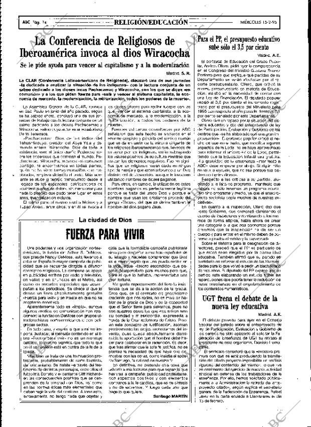 ABC MADRID 15-02-1995 página 74