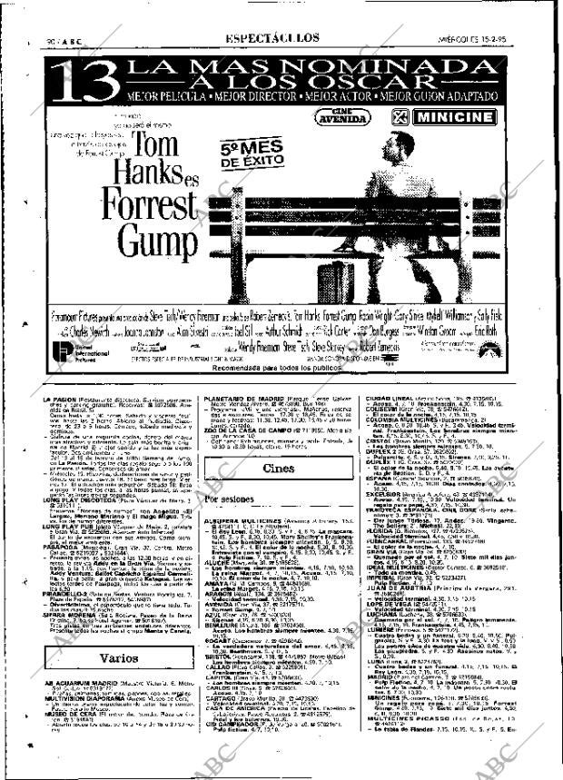 ABC MADRID 15-02-1995 página 90