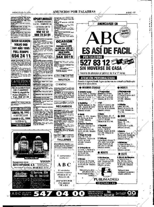 ABC MADRID 15-02-1995 página 97