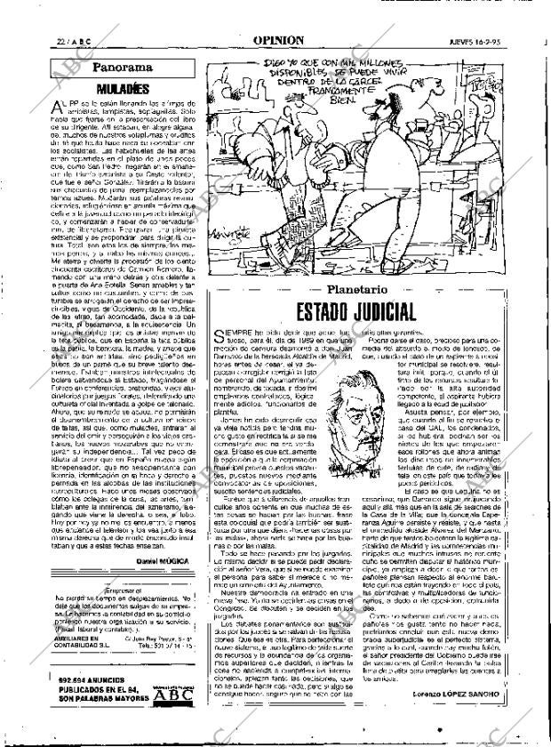 ABC MADRID 16-02-1995 página 22
