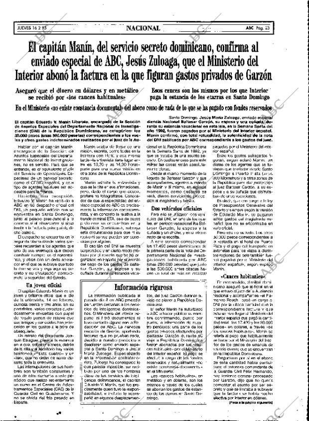 ABC MADRID 16-02-1995 página 23
