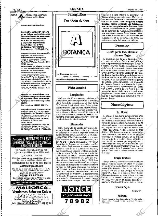 ABC MADRID 16-02-1995 página 72