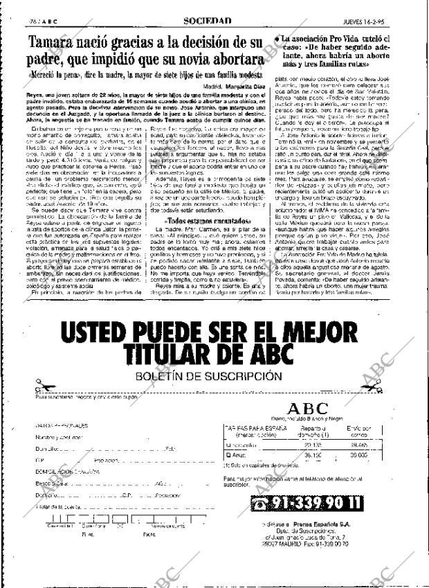 ABC MADRID 16-02-1995 página 76