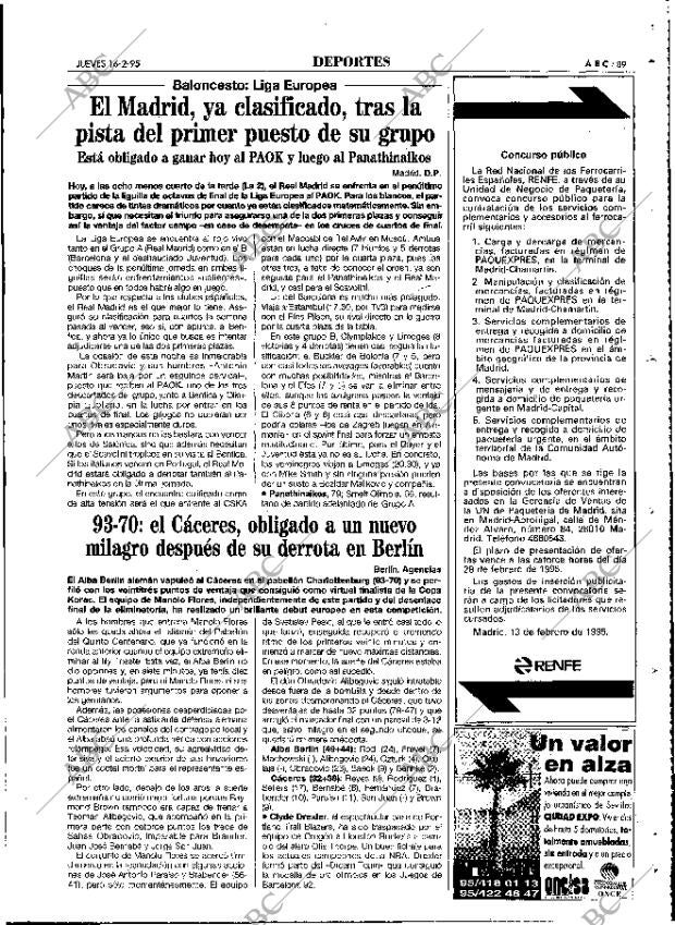 ABC MADRID 16-02-1995 página 89
