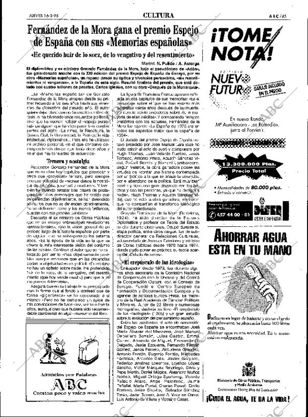 ABC SEVILLA 16-02-1995 página 45