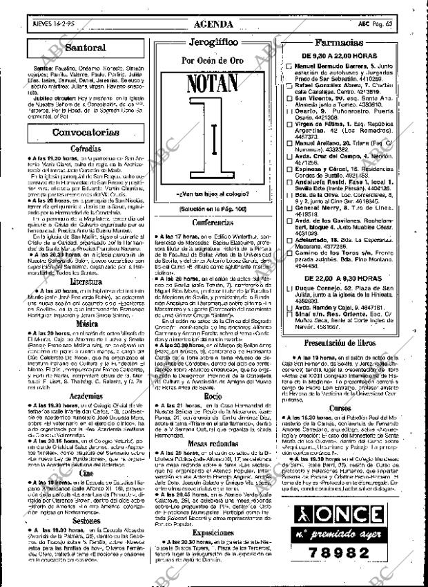ABC SEVILLA 16-02-1995 página 63