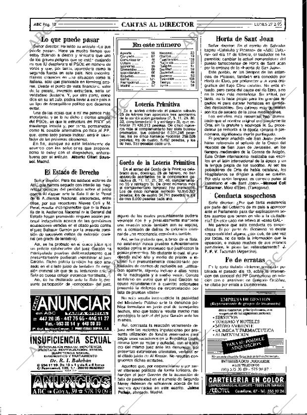 ABC MADRID 27-02-1995 página 18