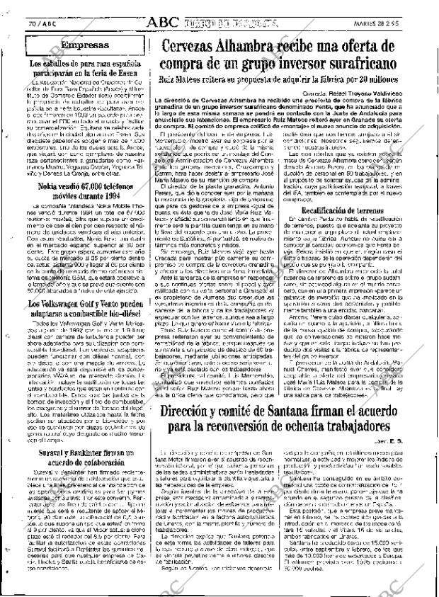 ABC SEVILLA 28-02-1995 página 70