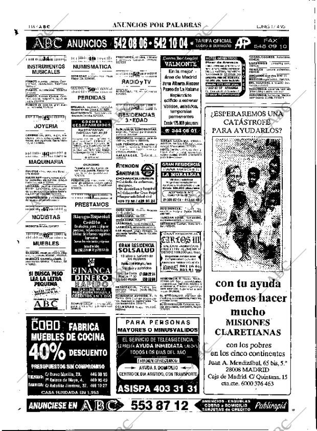 ABC MADRID 17-04-1995 página 116