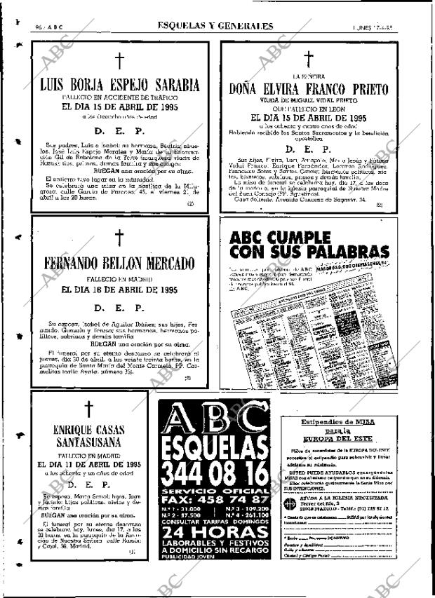 ABC MADRID 17-04-1995 página 96