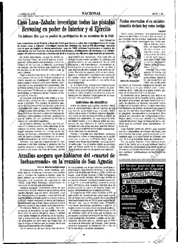 ABC MADRID 22-05-1995 página 43