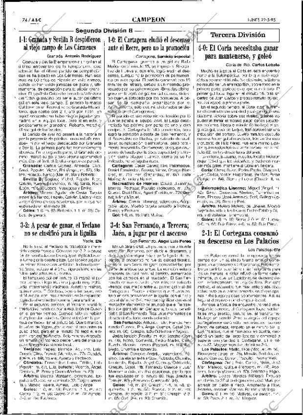 ABC SEVILLA 22-05-1995 página 74