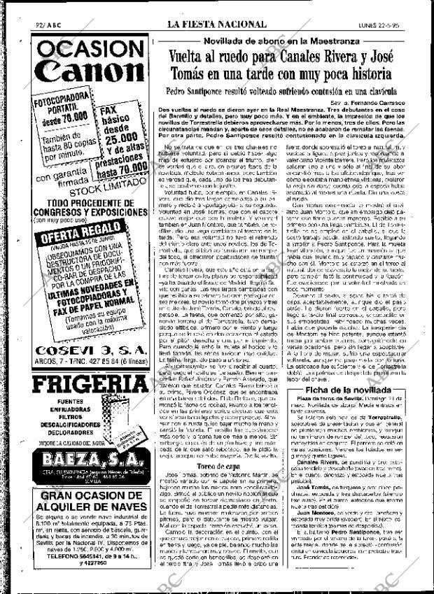 ABC SEVILLA 22-05-1995 página 92