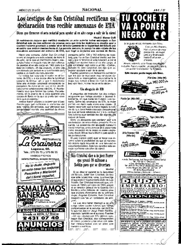 ABC MADRID 21-06-1995 página 27