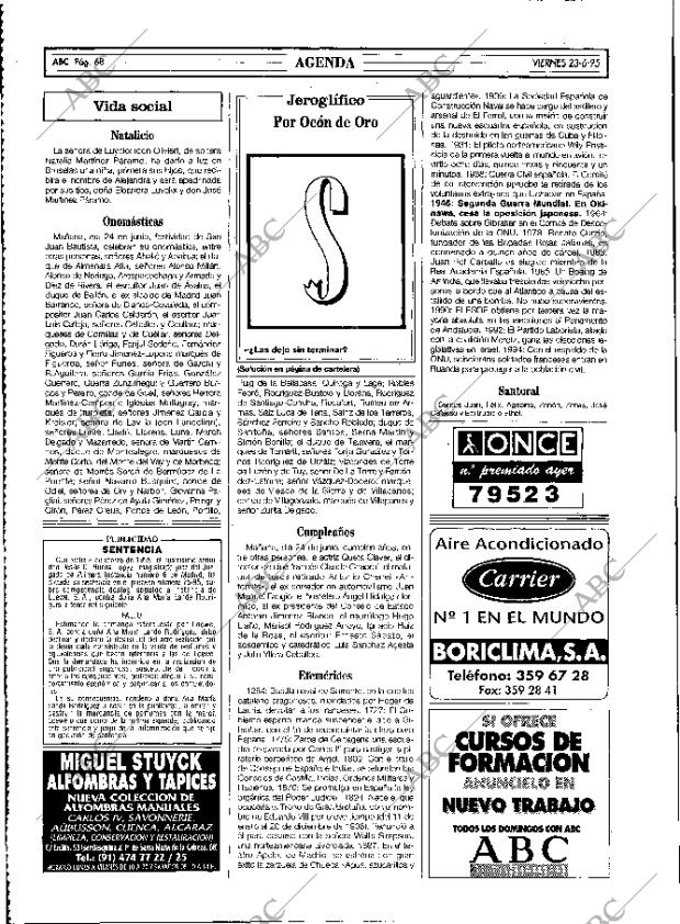ABC MADRID 23-06-1995 página 68