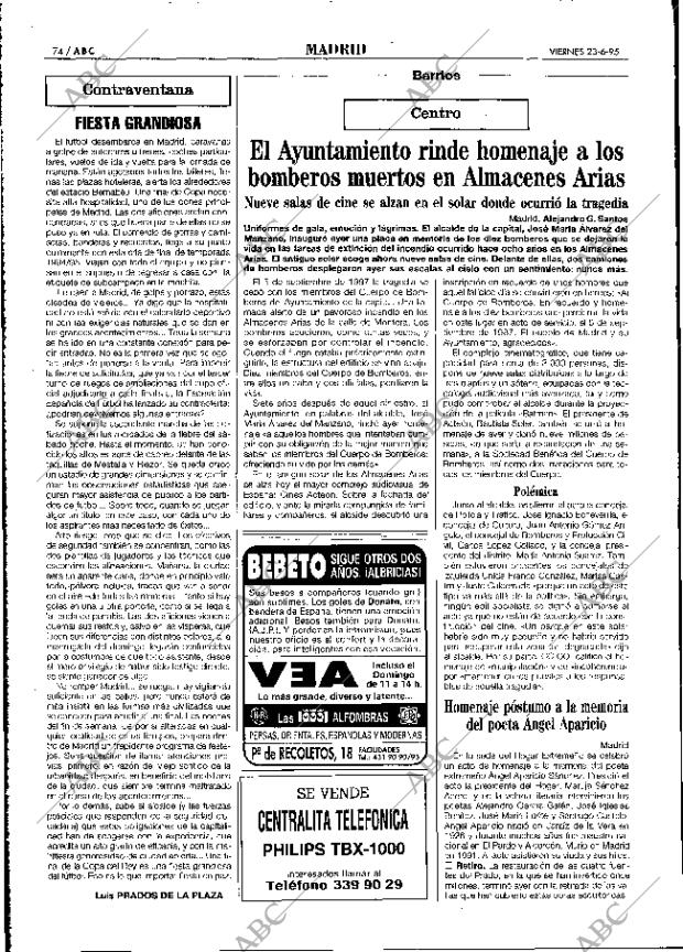 ABC MADRID 23-06-1995 página 74