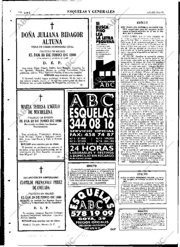 ABC MADRID 29-06-1995 página 116