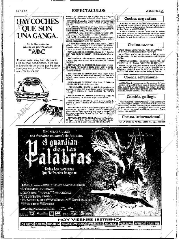 ABC SEVILLA 30-06-1995 página 92