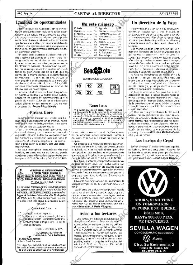 ABC SEVILLA 13-07-1995 página 14