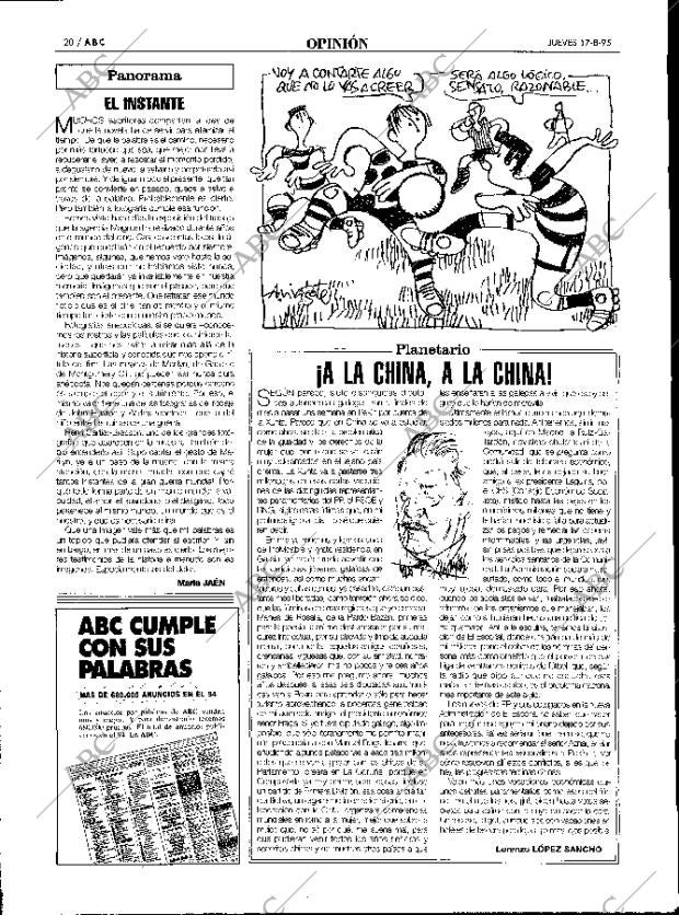 ABC MADRID 17-08-1995 página 20