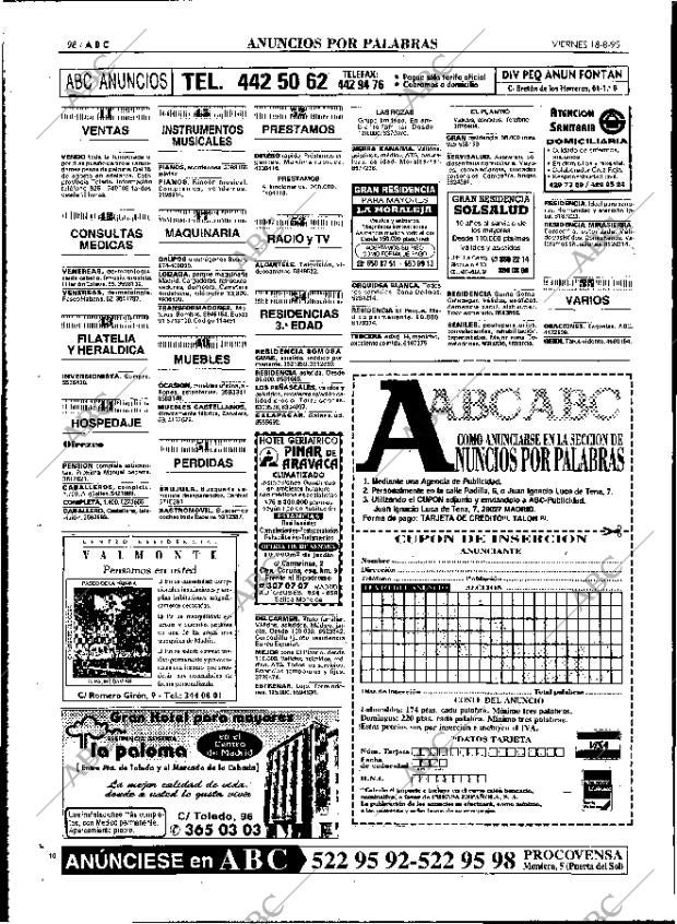 ABC MADRID 18-08-1995 página 98