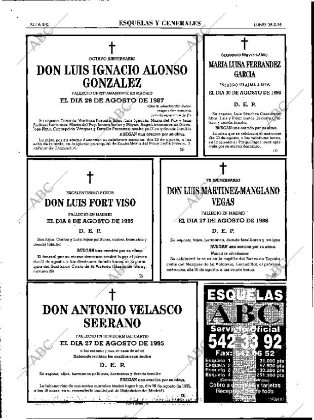 ABC MADRID 28-08-1995 página 92