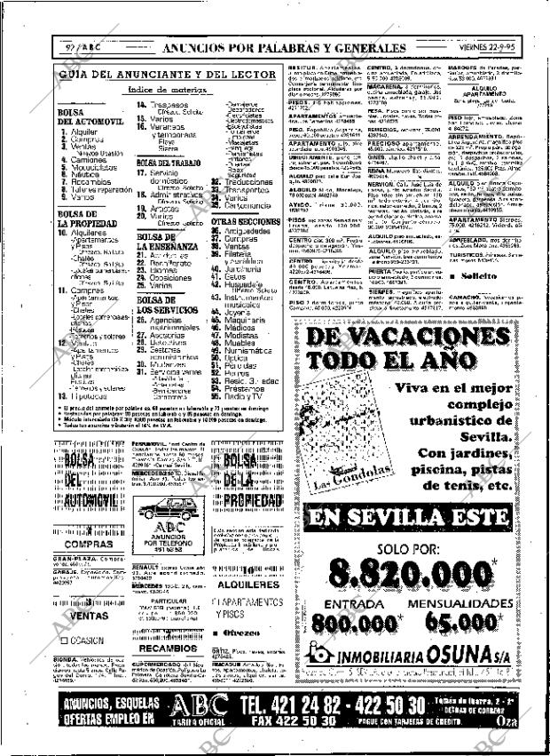 ABC SEVILLA 22-09-1995 página 92