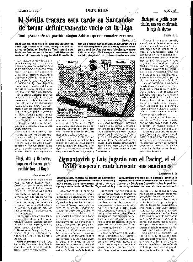 ABC SEVILLA 23-09-1995 página 67