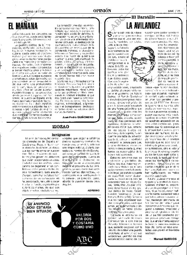 ABC SEVILLA 14-11-1995 página 23