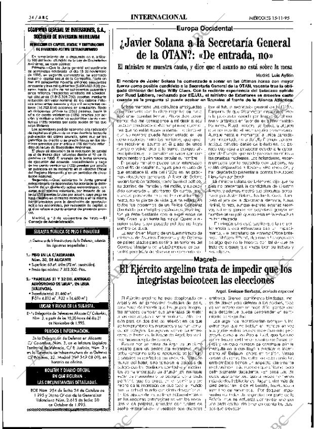 Periodico Abc Sevilla 15 11 1995 Portada Archivo Abc