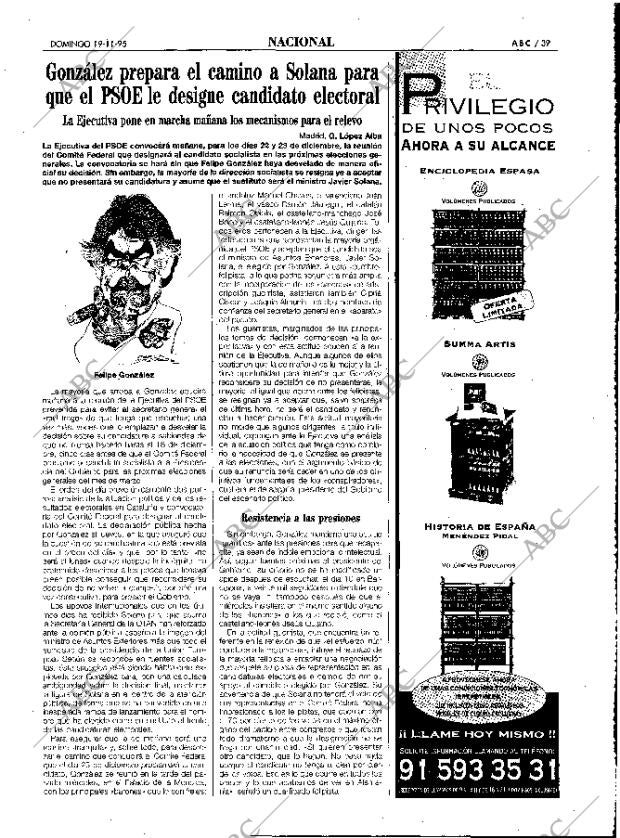 ABC MADRID 19-11-1995 página 39