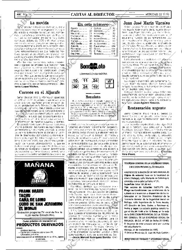ABC SEVILLA 22-11-1995 página 16